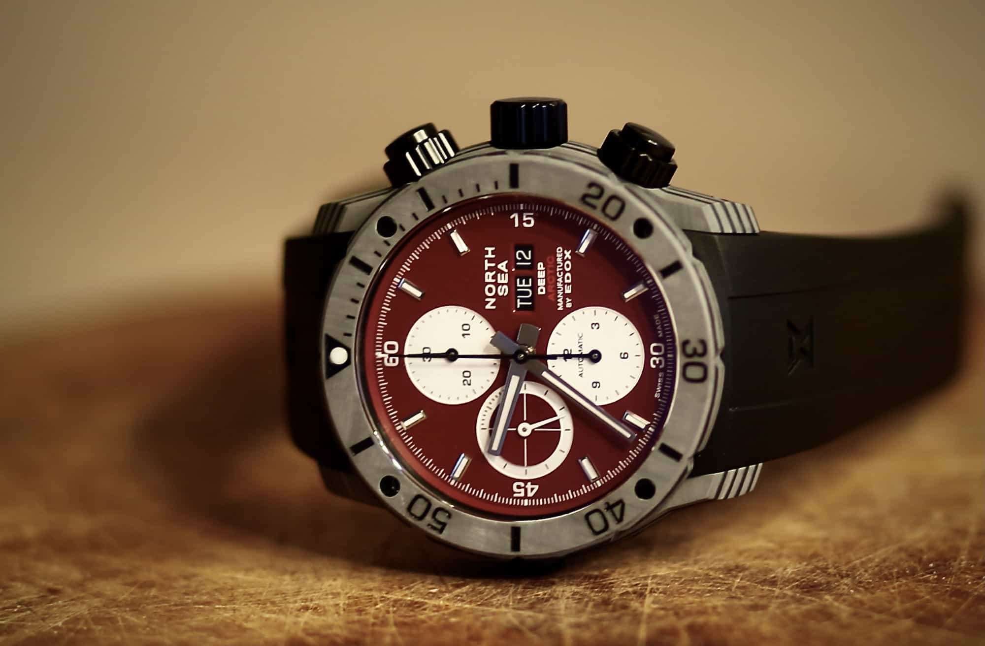 North Sea Deep Arctic Red Dial North-Sea-DARD – Swiss Time