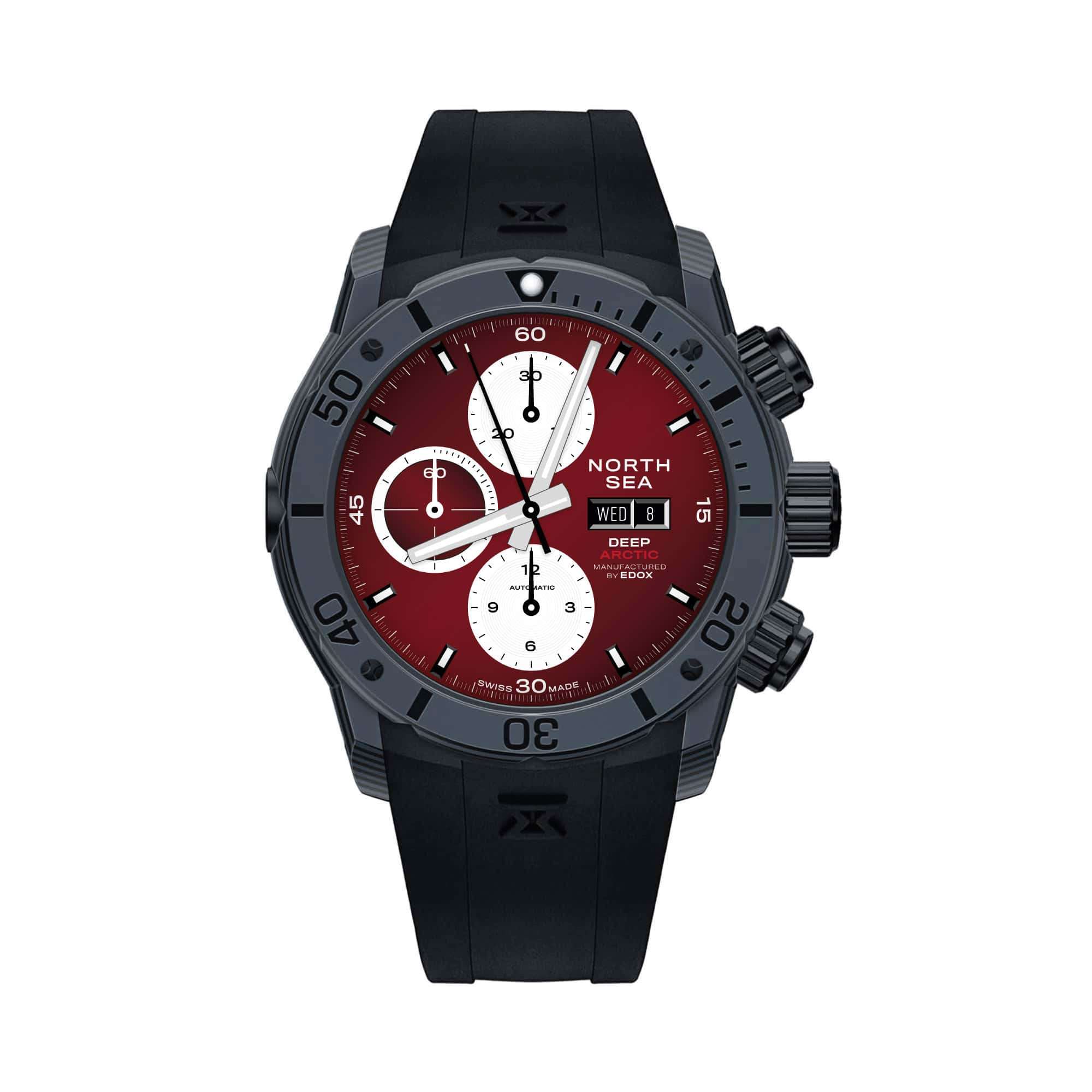 North Sea Deep Arctic Red Dial North-Sea-DARD – Swiss Time